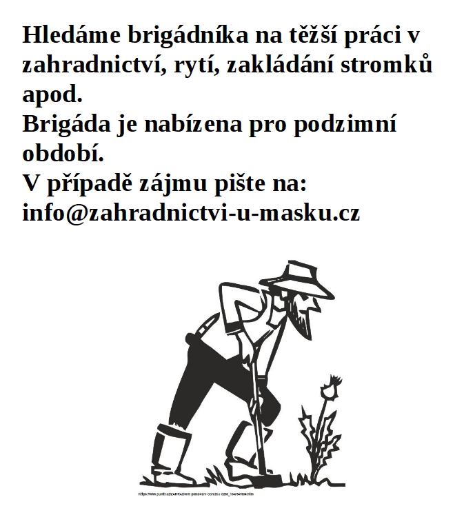 Inzerát brigádník zahrada